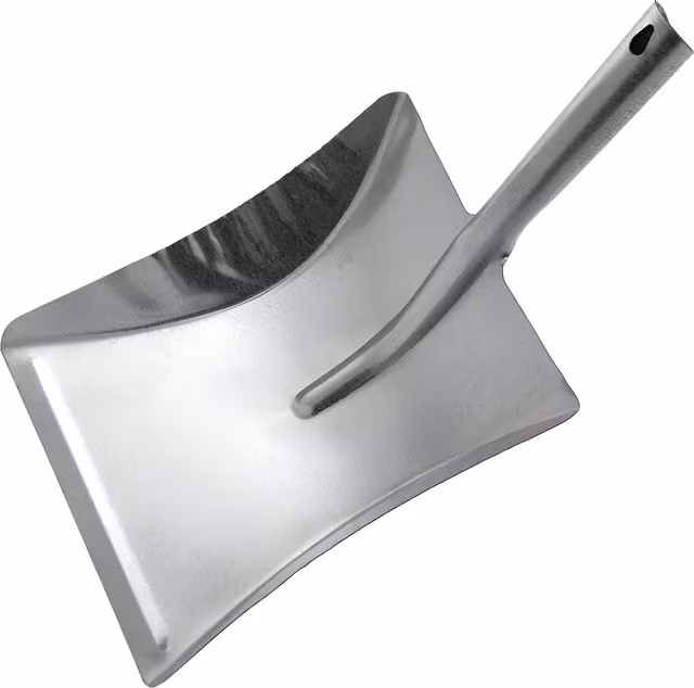 SolaDirect Heavy Duty Galvanised Steel Dustpan and Coal Shovel Set in Silver