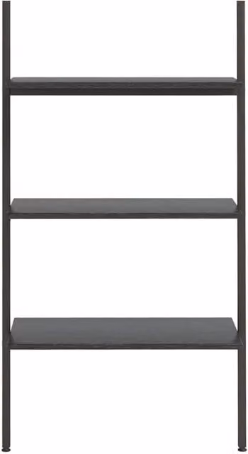 Berkfield Home Practical 3-Tier Leaning Ladder Shelf in Black, W/D/H: 64 x 34 x 116 cm
