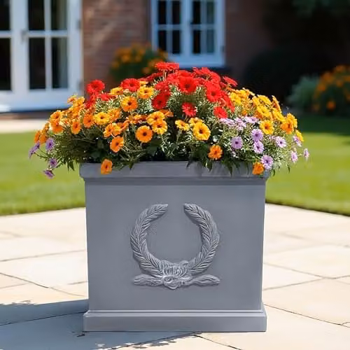 IDEALIST Grey Reinforced Stone Square Planter 37 cm – 7