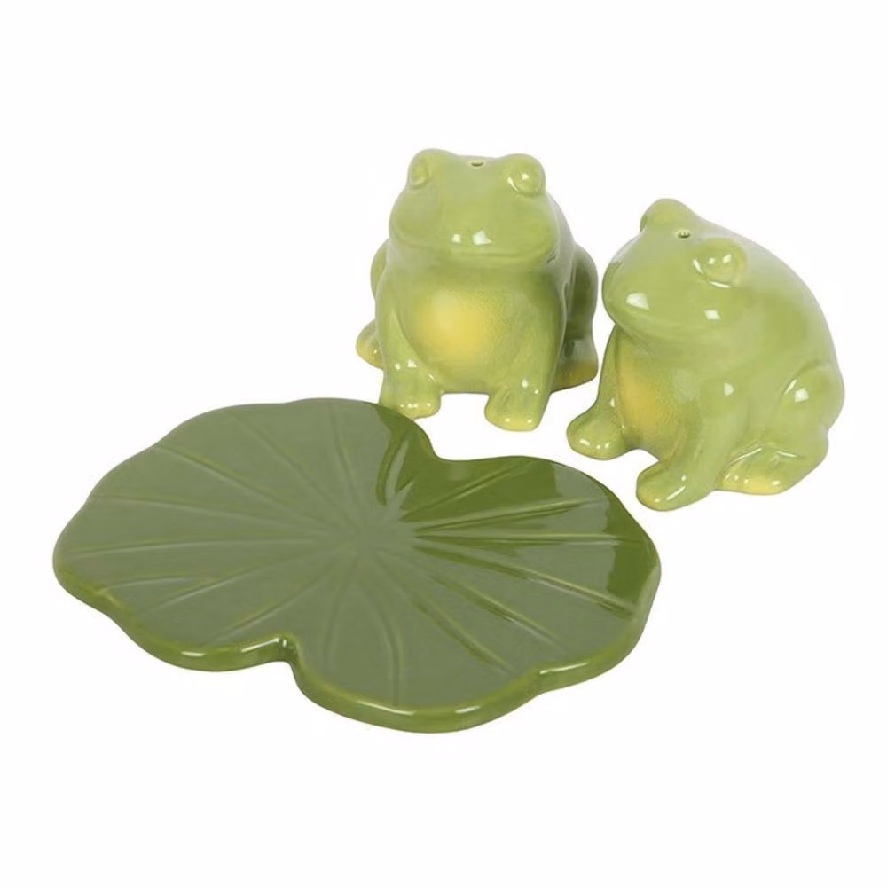 Something Different Luna Frog Ceramic Salt and Pepper Shakers in Green – 2