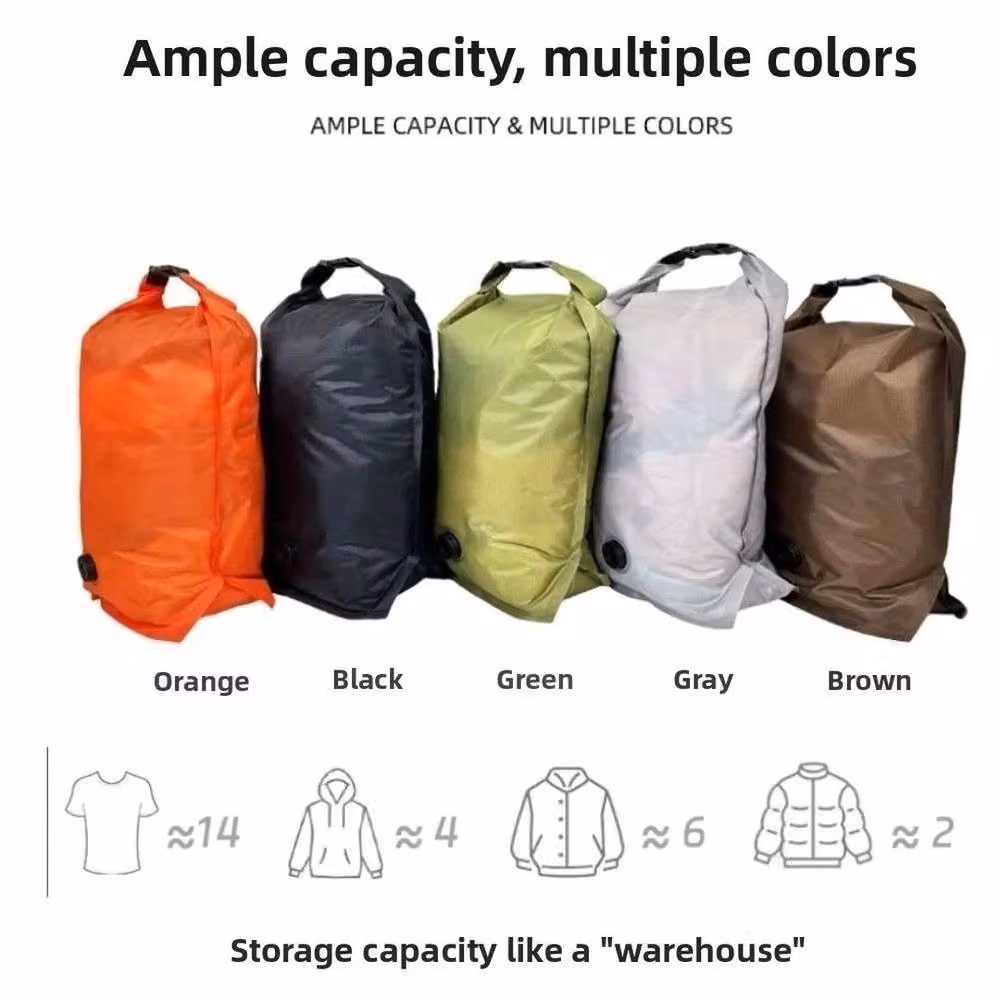 NESTLUNE Grey Reusable Hand Roll Vacuum Bags for Dustproof Luggage Storage – 2