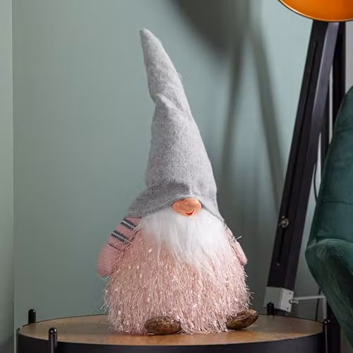 Samuel Alexander 30cm Christmas Male Gonk with LED Light in Grey and Pink – 2