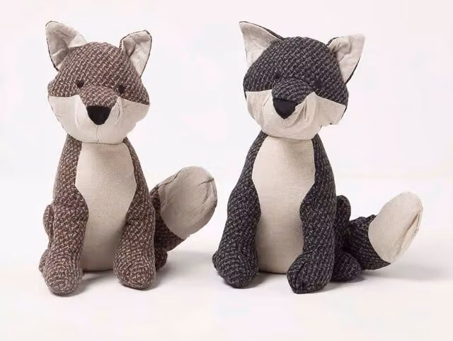 Homescapes Fox Door Stop Set of 2 in Brown and Grey – 1