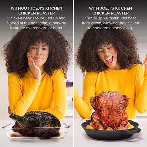 Joeji's Kitchen Cast Iron Vertical BBQ and Oven Chicken Roaster Stand, Black – 4
