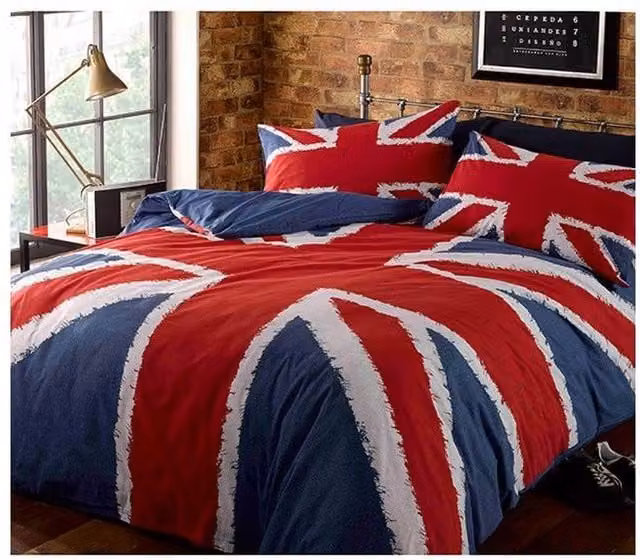 Catherine Lansfield Union Jack Duvet Cover and Pillowcase Set in Red and Multicolour, W: 90 cm, H: 200 cm – 1