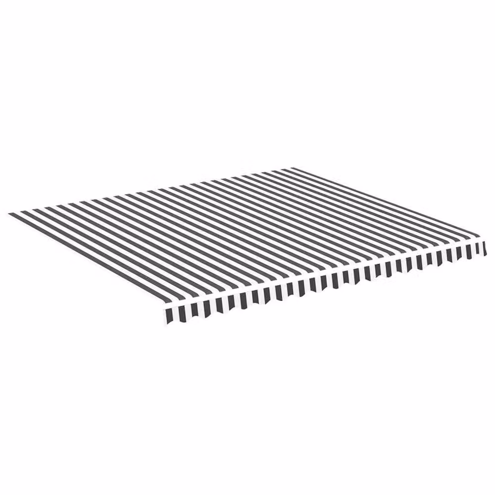 Berkfield Home Replacement Awning Fabric in Anthracite and White, Polyester, W/D/H: 4 x 3.5 m – 3