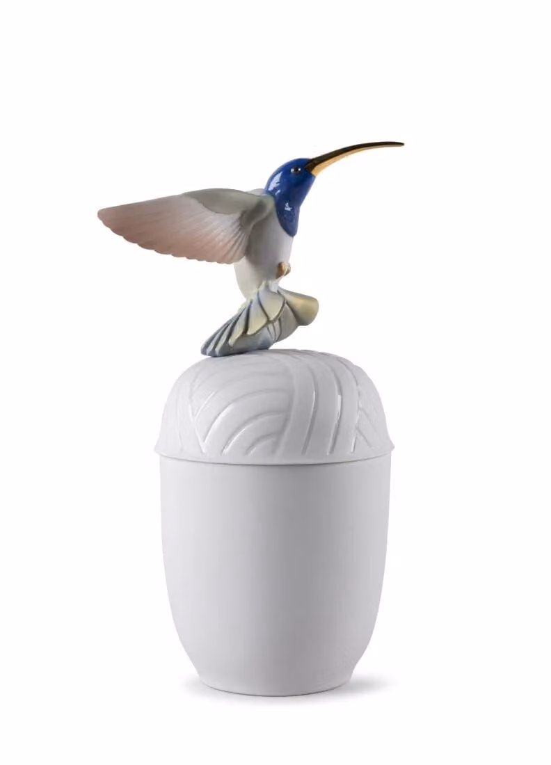 Lladró Hummingbird Porcelain Decorative Box in Multicolour