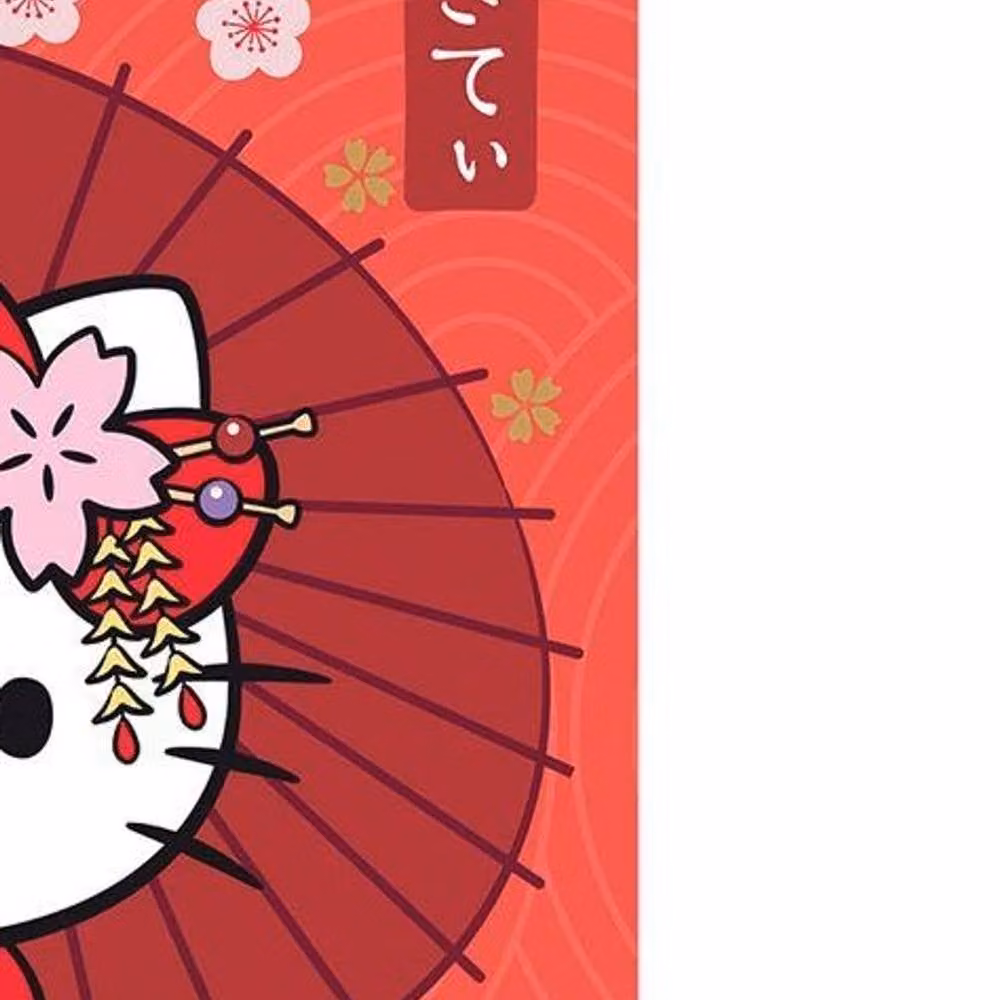 Hello Kitty Floral Botanical Maxi Paper Poster in Red – 2