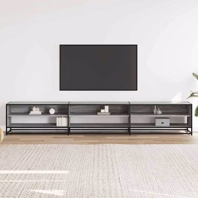 Berkfield Home Grey Sonoma TV Cabinet in Engineered Wood W/D/H: 270 x 40 x 46 cm – 1