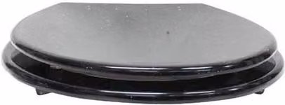 FLAVORA Silver Oval Wooden Toilet Seat with Hinges, Width: 180 cm, Depth: 180 cm