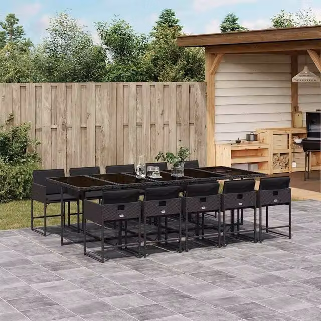Berkfield Home Garden Dining Set in Black