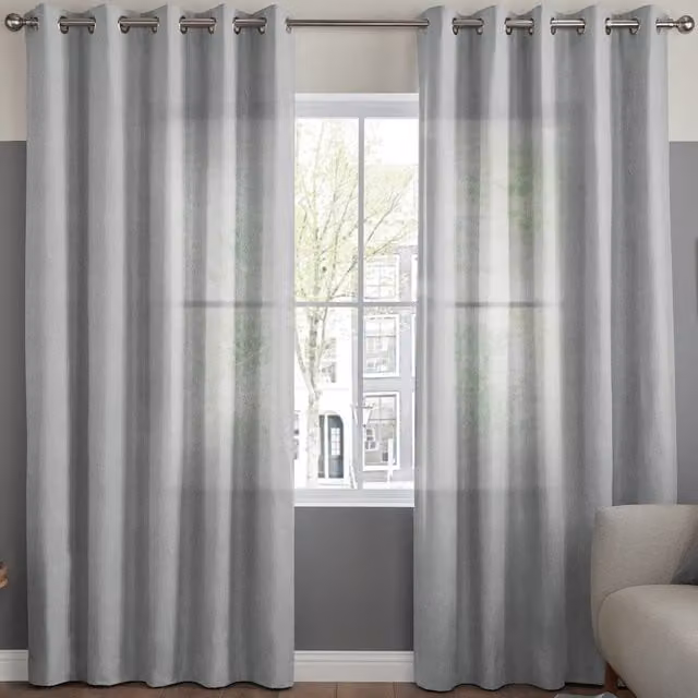 Terrys Eloise Made to Measure Sheer Voile Curtain Panel, Grey, Eyelet, Polyester