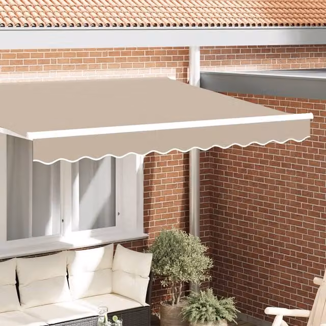 Berkfield Home Awning Valance in Beige for 3.5 m Frame, W: 3.3 m, H: 0.2 m