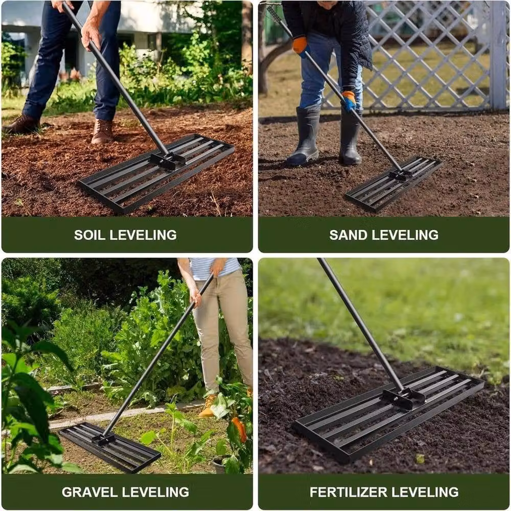 Kelvenix Heavy Duty Lawn Leveling Rake in Black – 5