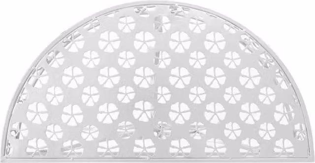 Berkfield Home Vintage Style Half Round Metal Side Table, Silver, W/D/H: 72 x 36 x 74 cm