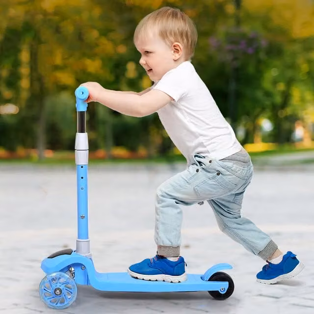 Dekko Height Adjustable and Foldable Kids Scooter in Blue