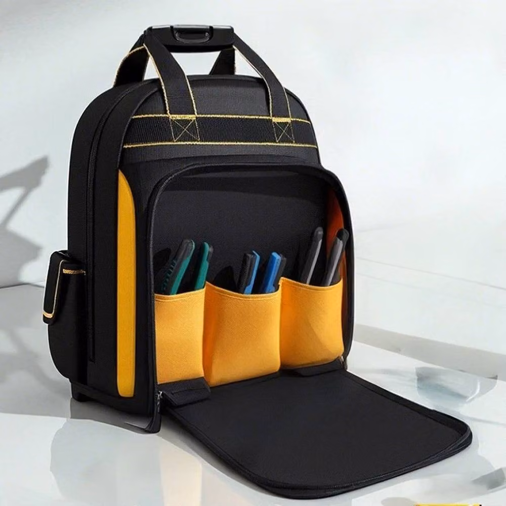 PAWNORA Large Capacity Tool Backpack with Moulded Base, Black, W/D/H: 43.0 x 35.0 x 20.5 cm – 3