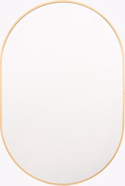 Perch & Parrow Dapper Small Oval Minimalist Gold Metal Mirror