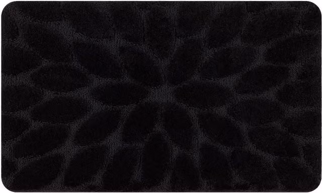 RugsX Black Rectangular Bath Mat, W: 60 cm, D: 100 cm – 1