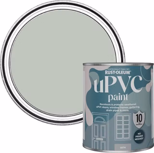 Rust-Oleum Satin Finish UPVC Paint in Green, 0.75 l