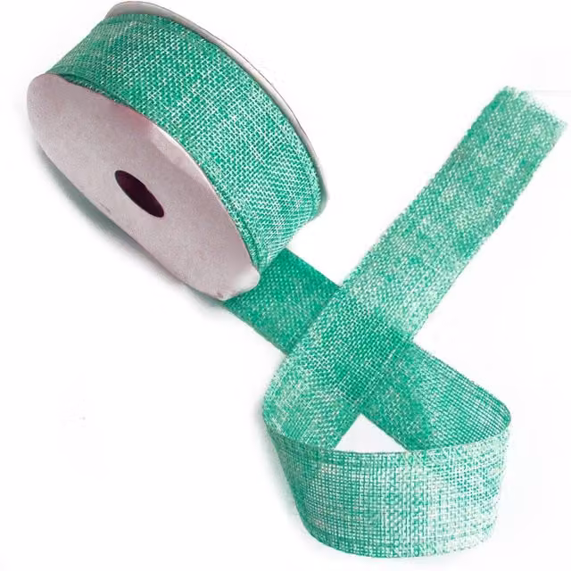 KDMK Natural Texture Aqua Ribbon for Gift Wrapping and Wedding Decor in Green and Blue
