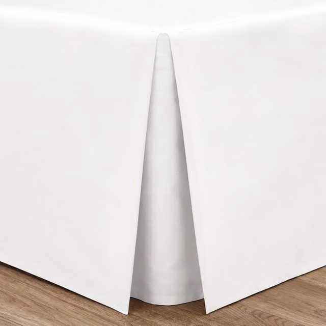 Catherine Lansfield Plain White Pleated Bedding Valance in Percale Polycotton