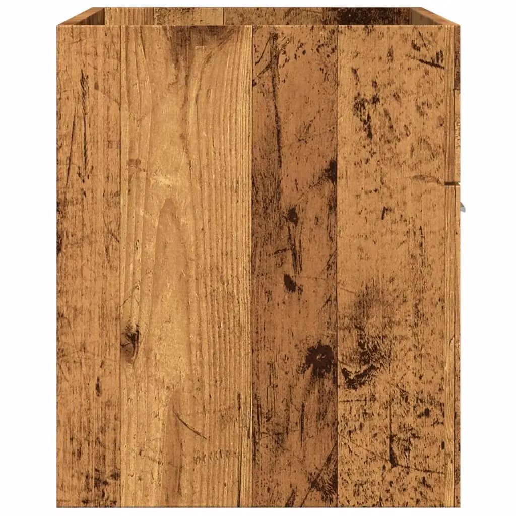 Berkfield Home Wall Mounted Bathroom Sink Cabinet in Old Wood Brown, W/D/H: 90 x 38.5 x 46 cm – 3