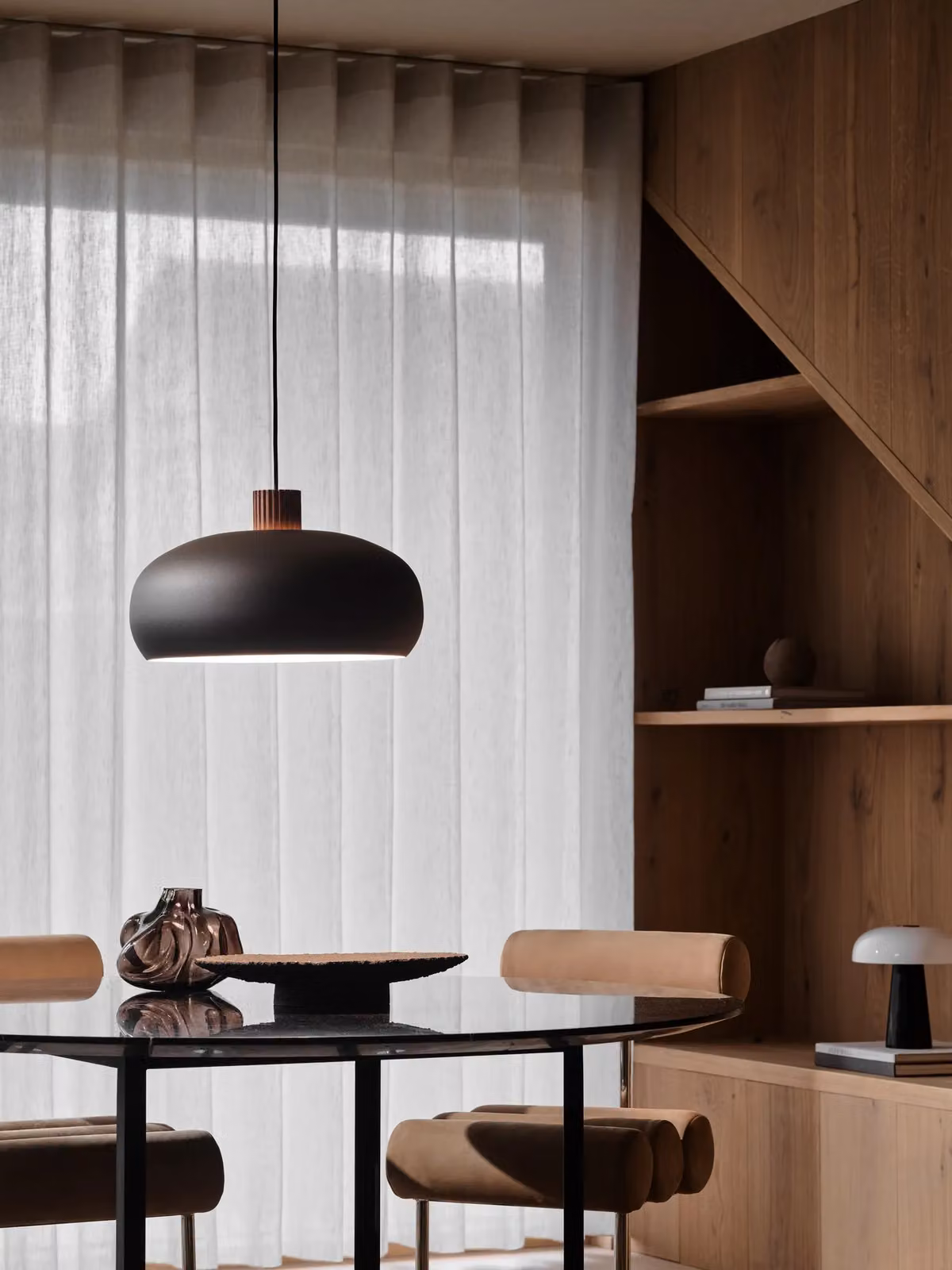 Nordlux Aurelio Pendant Light in Black Metal and Wood with E27 Socket, Diameter: 42 cm – 3