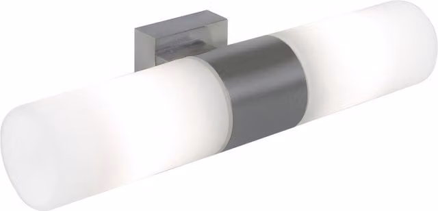 Nordlux Tang Silver Glass and Metal Wall Light for Bathrooms, E14, IP44
