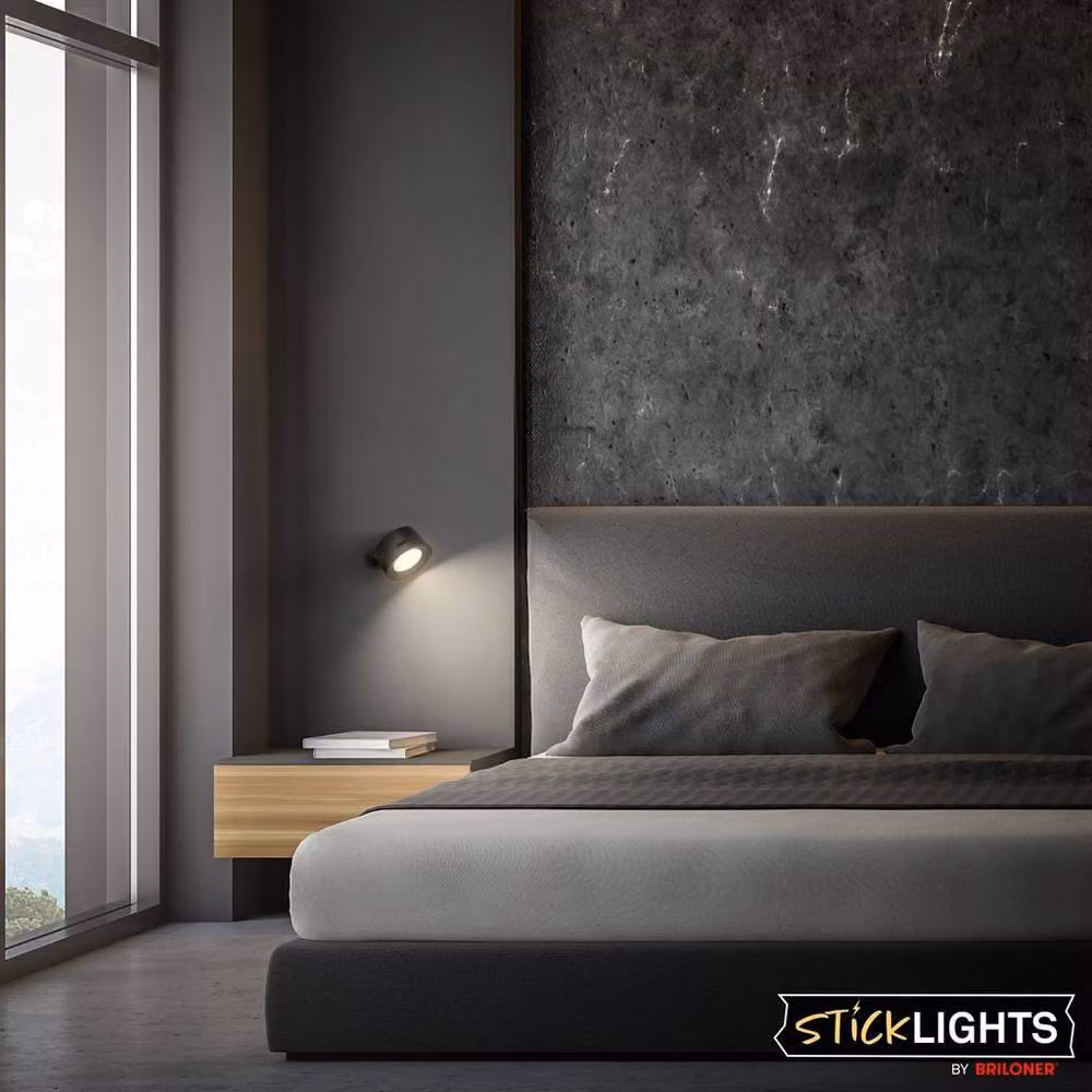 Briloner Rechargeable Cordless LED Wall Light, Dimmable and Touch Controlled, Black, W/D/H: 9 x 7.5 x 4 cm – 4
