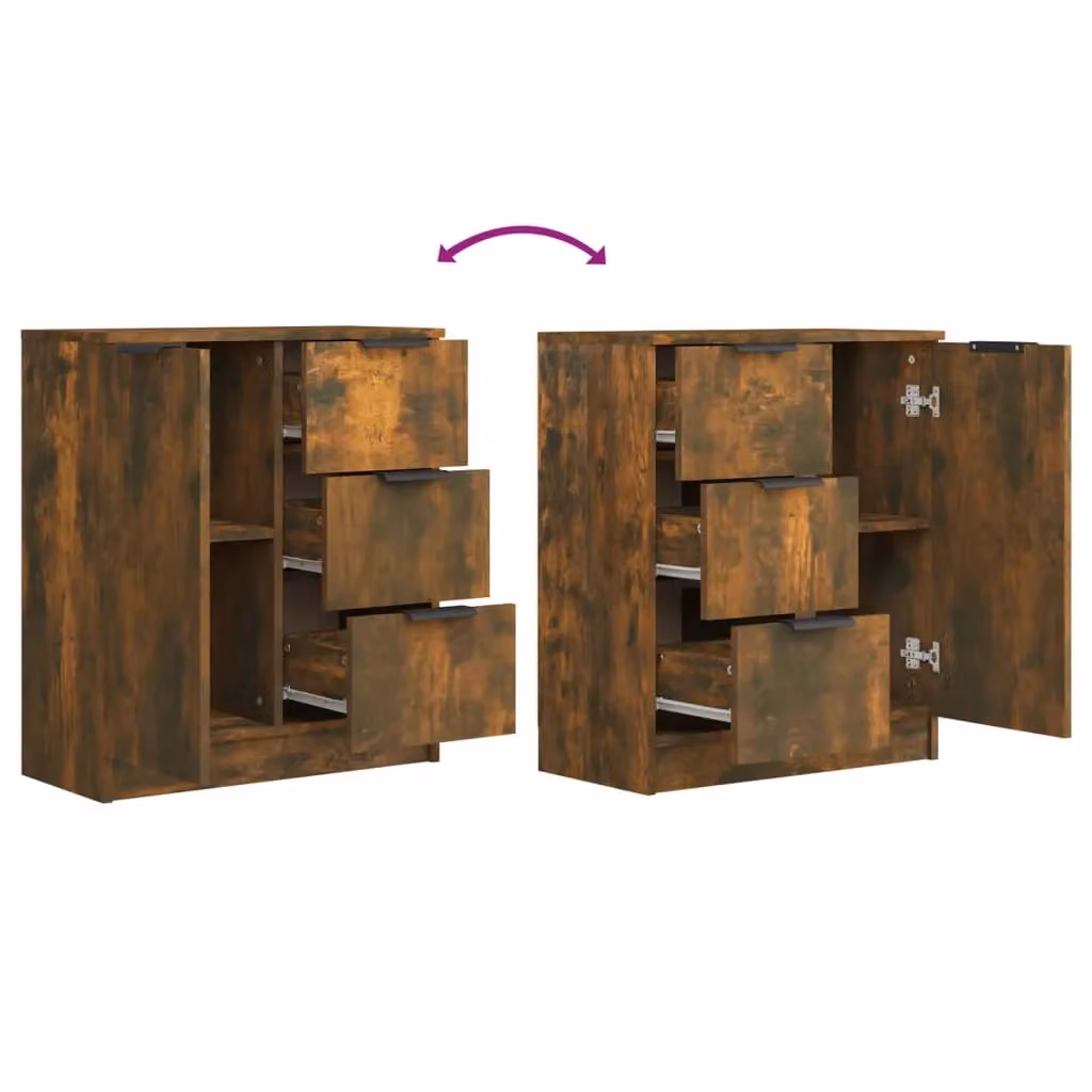 Berkfield Home Smoked Oak Sideboard in Brown – 4