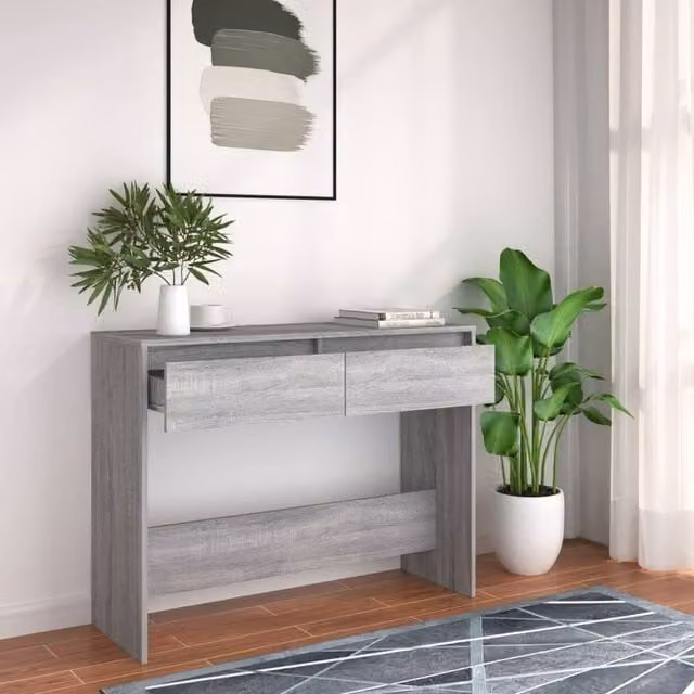 Berkfield Home Grey Sonoma Console Table, W/D/H: 100 x 35 x 76.5 cm
