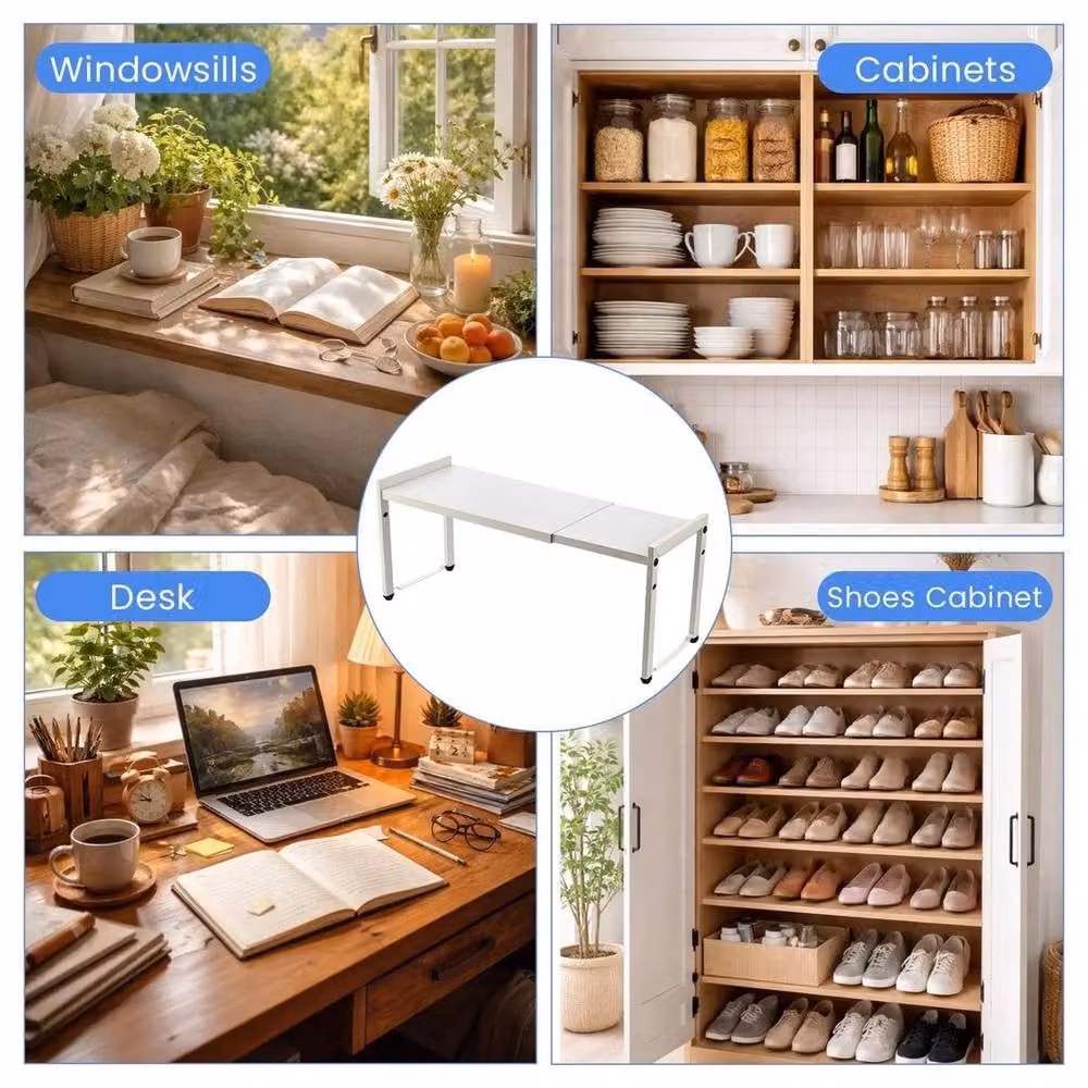 EONLION White Metal Kitchen Shelf Organiser and Stackable Spice Rack, Width: 100 cm – 2