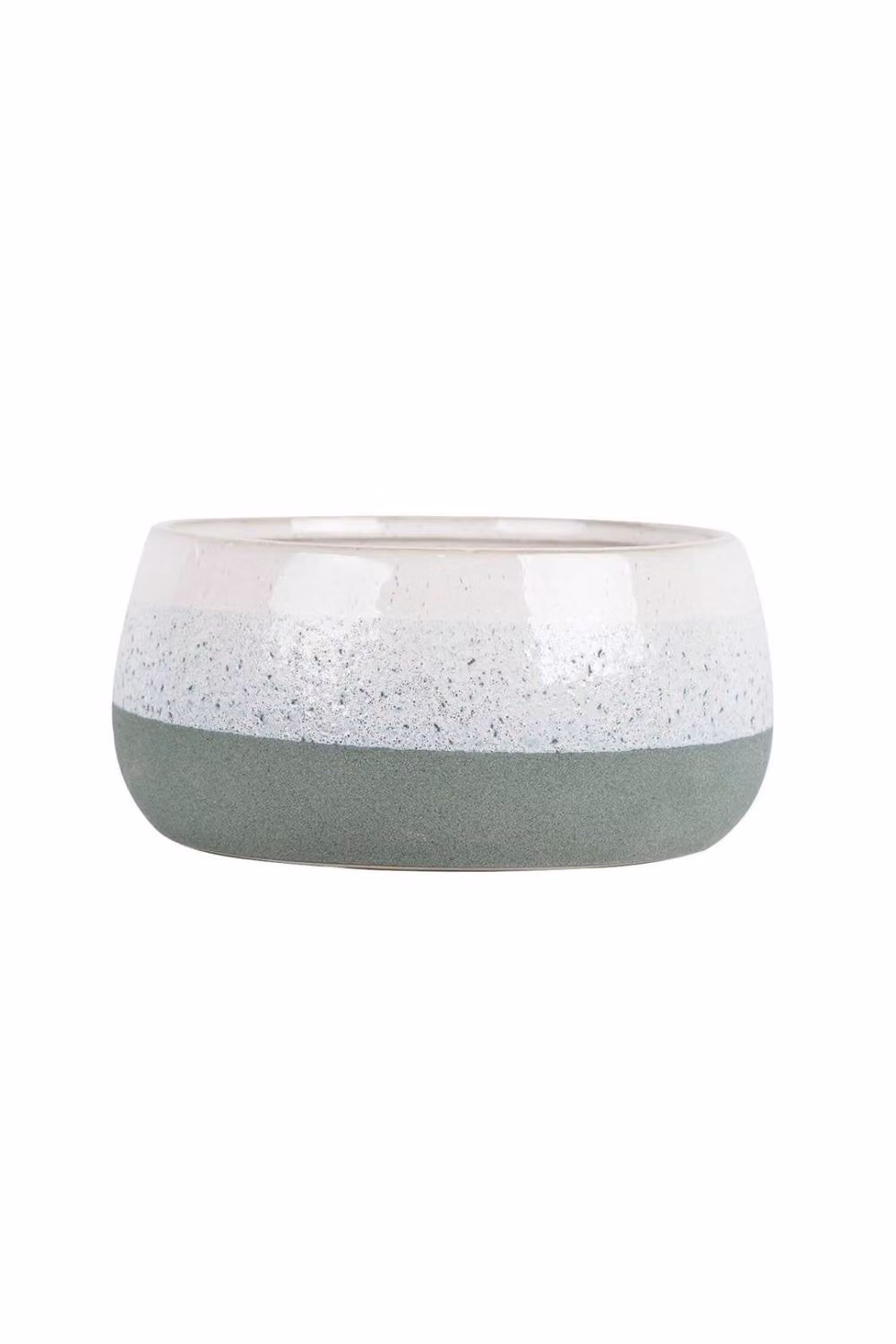 KDMD Hortus Bordeaux Ceramic Planter Pot in Green and White, H 13.5 cm x Dia 25.5 cm – 2