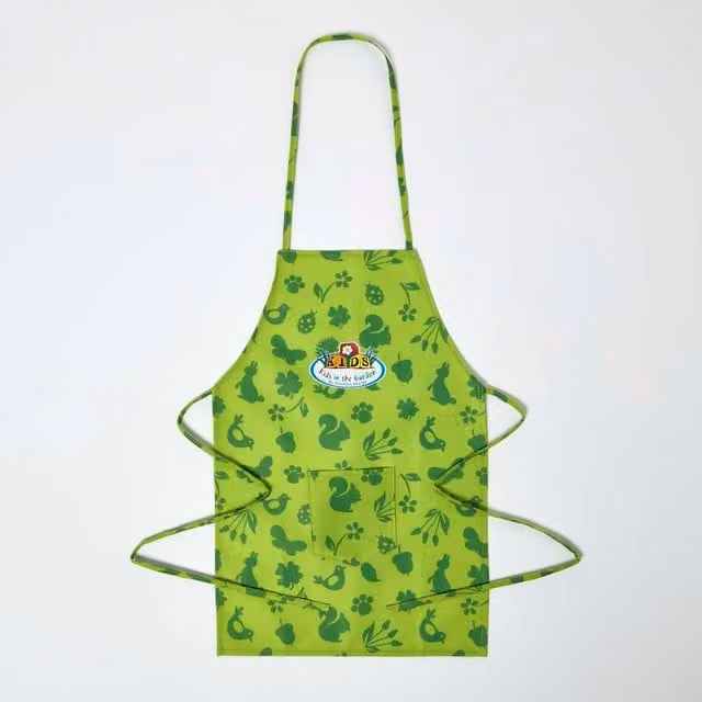 Homescapes Childrens Gardening Apron in Green Floral Design