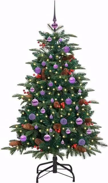 Berkfield Home Elegant Green Artificial Christmas Tree with 150 LEDs and Stand – 1