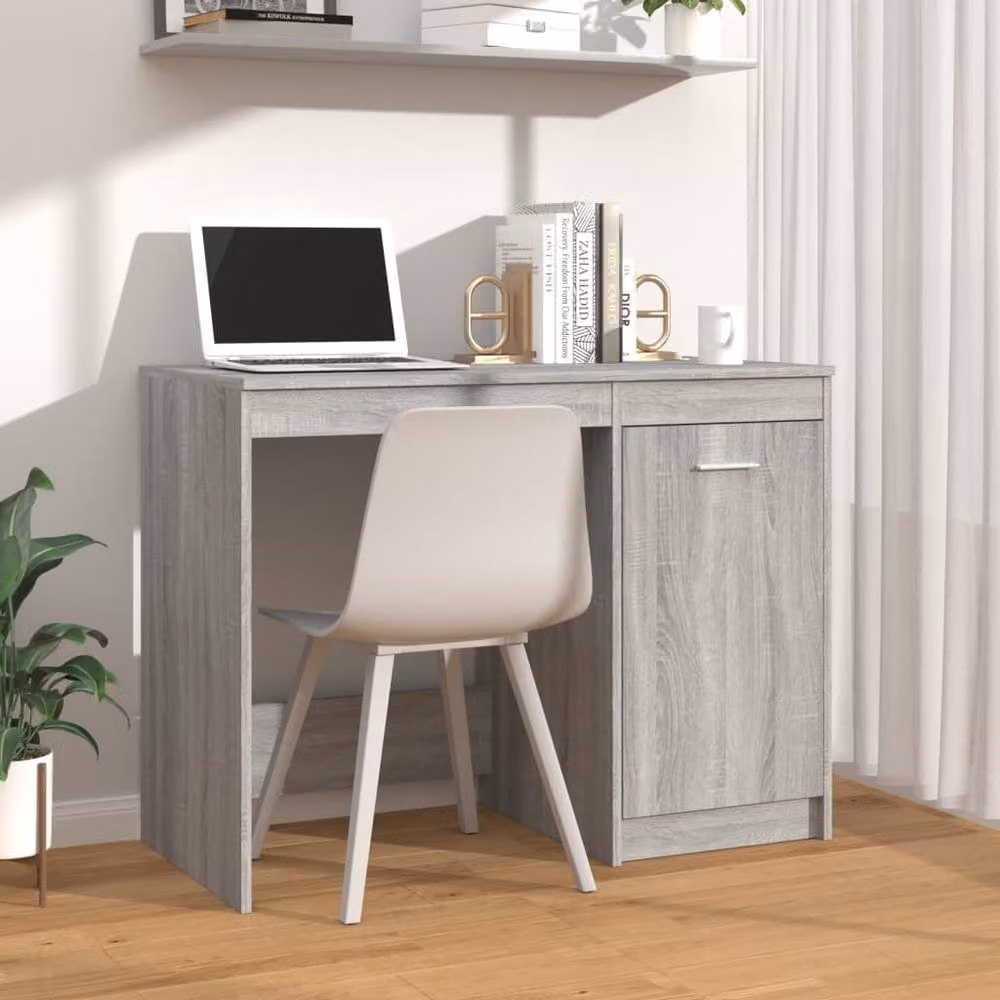 Berkfield Home Modern Grey Sonoma Writing Desk in Engineered Wood, W: 100 cm, D: 50 cm, H: 76 cm – 2