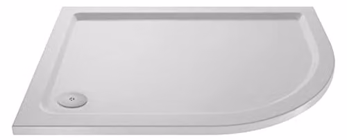 nuie NSR109 Modern Right Hand Offset Quadrant Shower Tray, Slip Resistant, Matt White, W: 1000 mm, D: 800 mm – 1