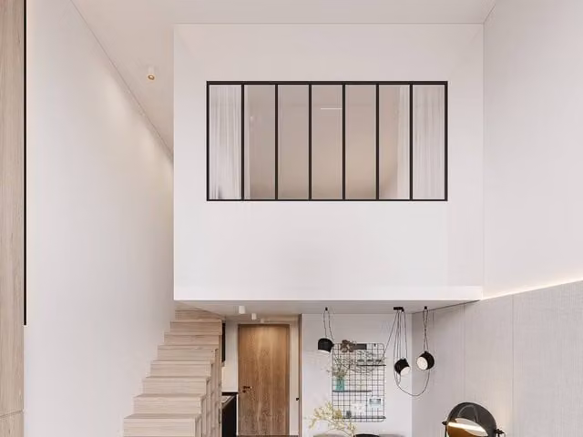 Vente-unique Modern Powder-Coated Aluminium and Frosted Glass Partition in Black, H 210 cm x W 105 cm