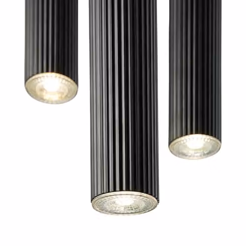 Nordlux Vico Modern Black Metal Cylinder Pendant Light with Height Adjustable GU10 Mains Connection – 2