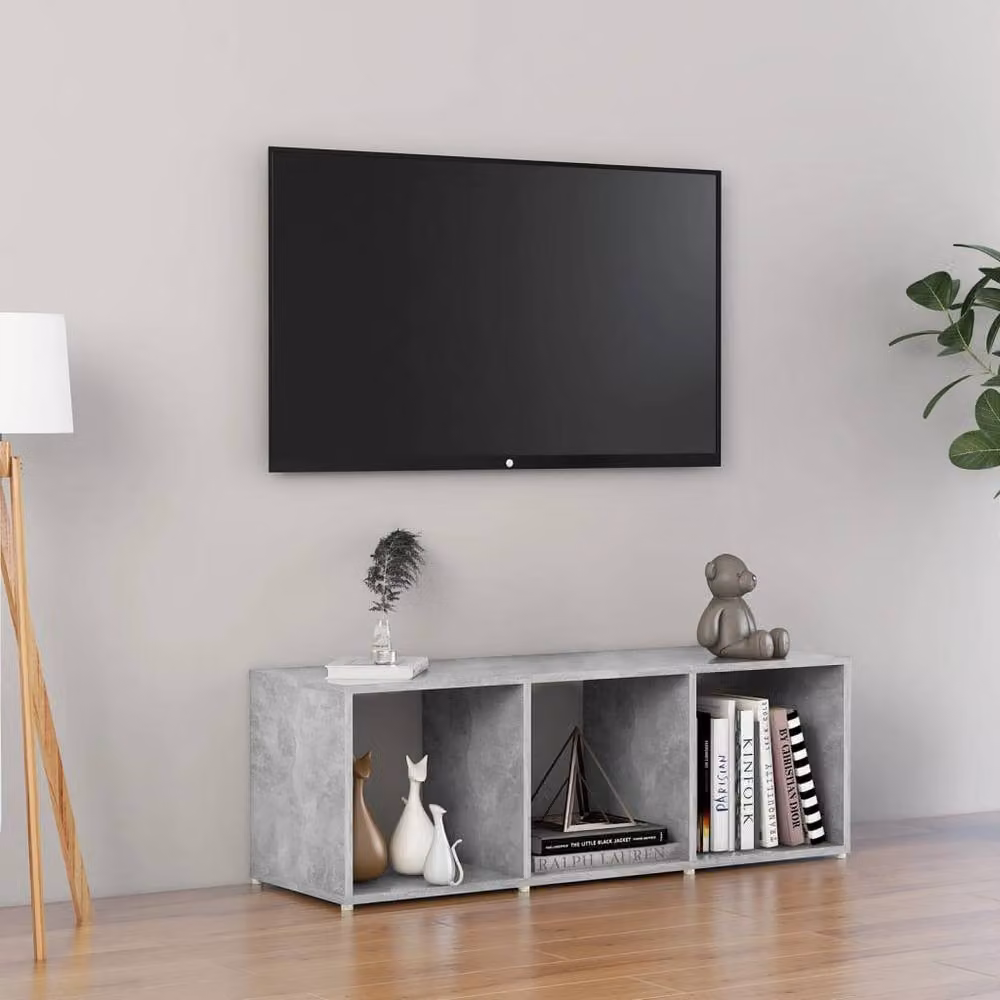 Berkfield Home TV Cabinet in Concrete Grey, W/D/H: 107 x 35 x 37 cm – 2