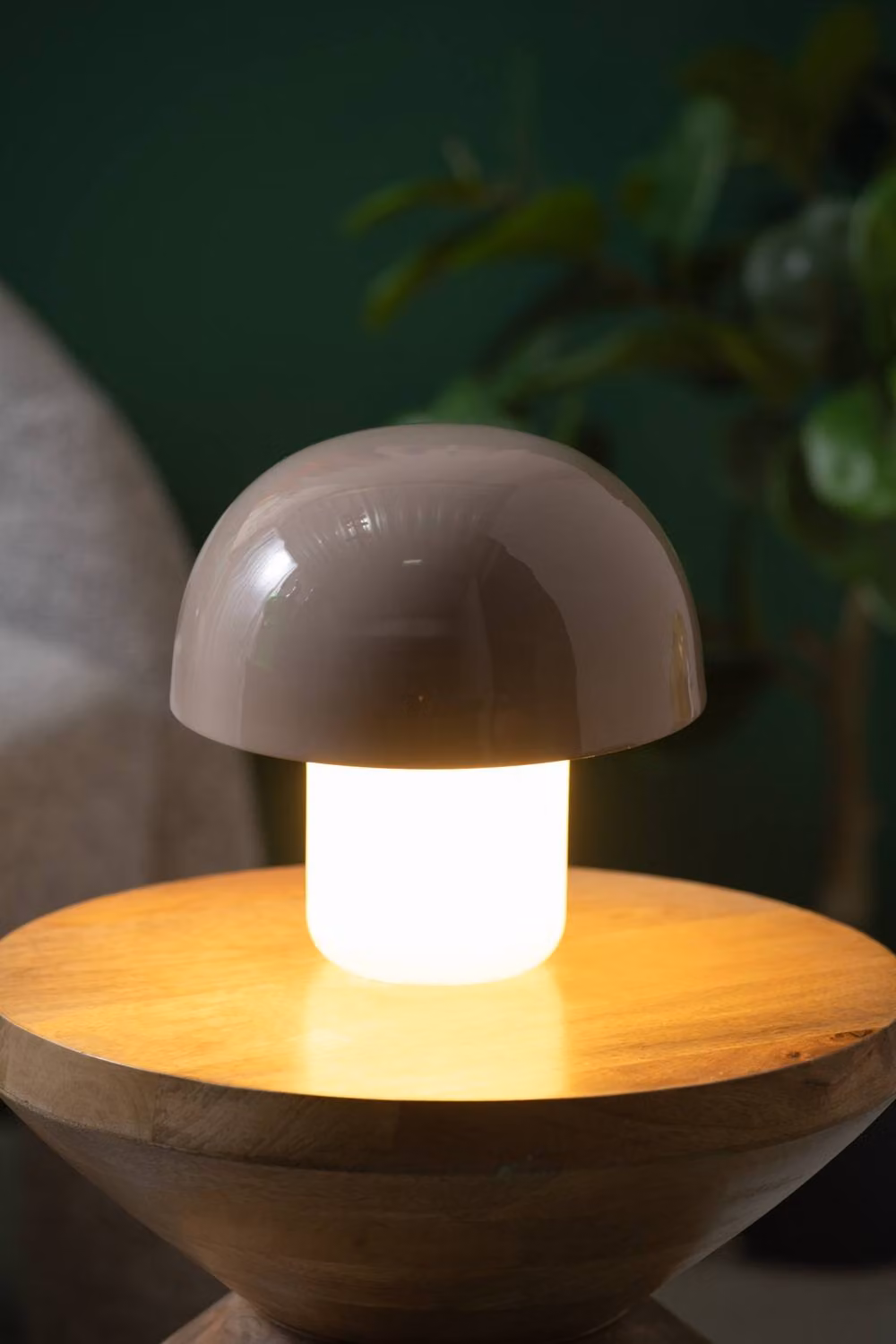 PRESENT TIME Leitmotiv Nuevo Mini Mushroom Table Lamp in Clay Grey – 2