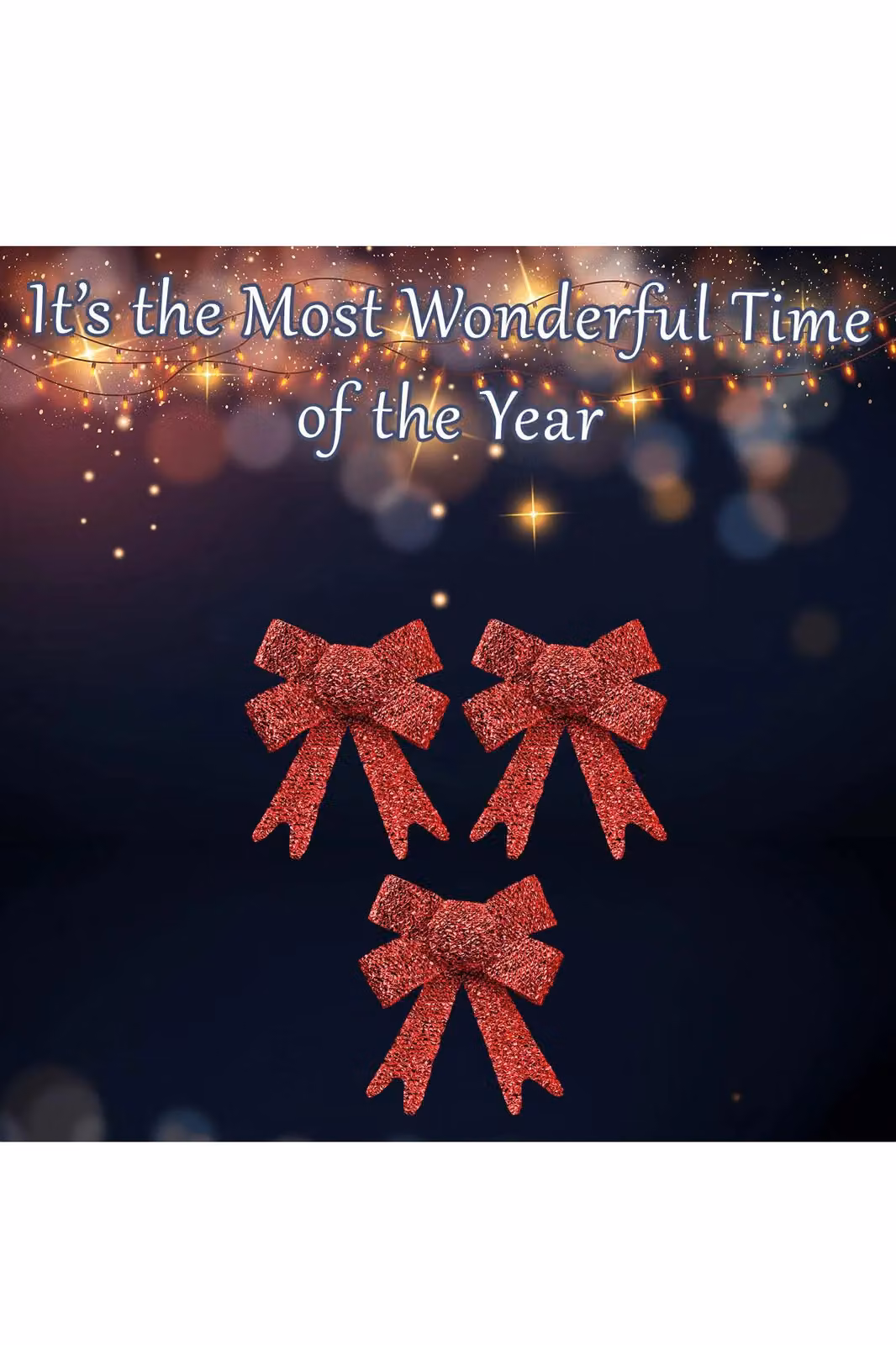 VFM e-Store Red Tinsel Bows for Christmas Decorations, Pack of 3, W/D/H: 10 x 13 x 3 cm – 3