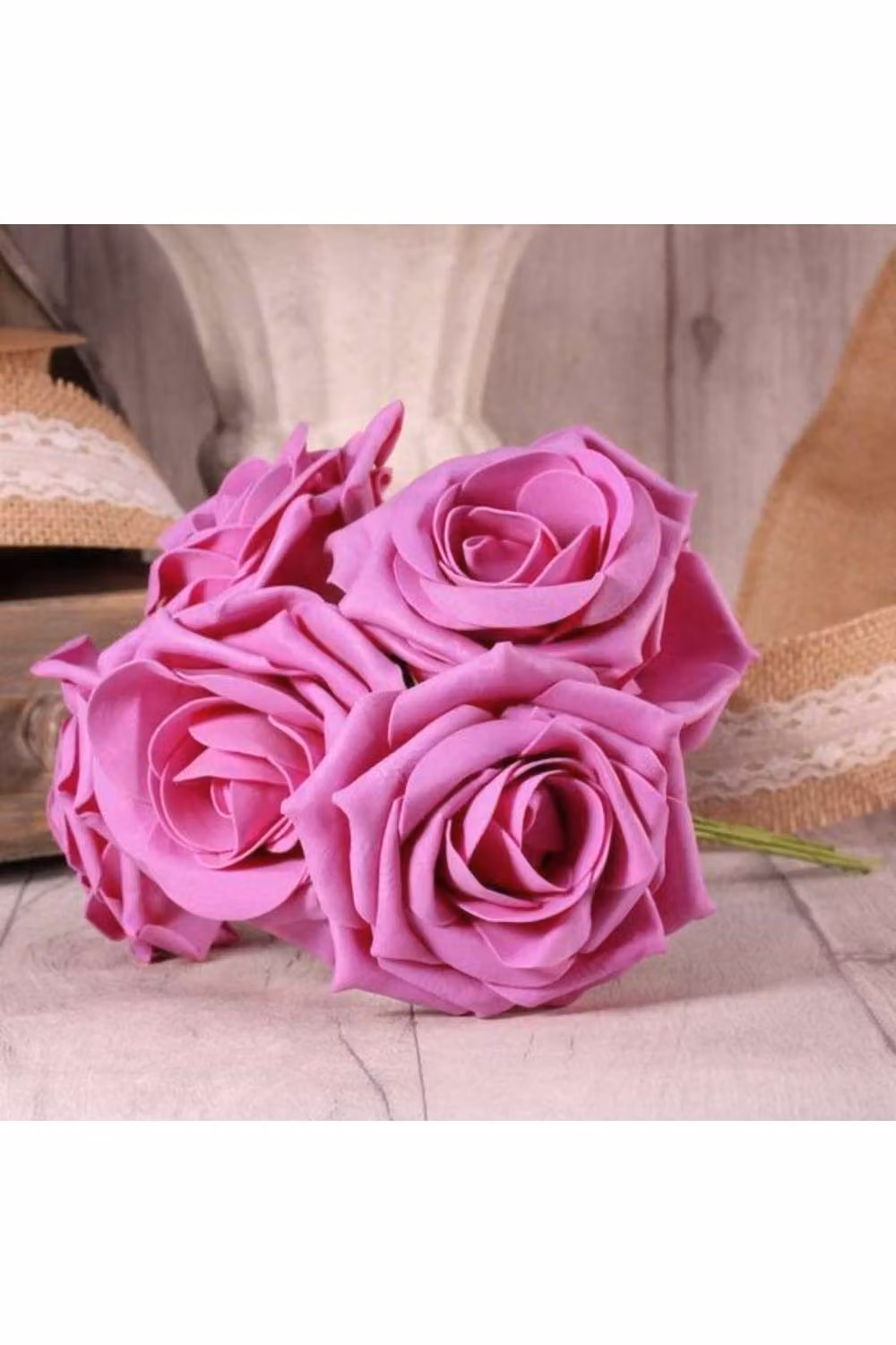 KDMD 2 Pack of Dusky Pink Foam Open Tea Roses – 2