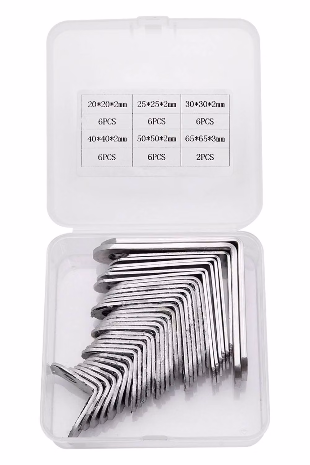 Living and Home 32-Piece L-Shaped Stainless Steel Angle Bracket Set in Silver for Furniture and Cabinet Reinforcement – 3