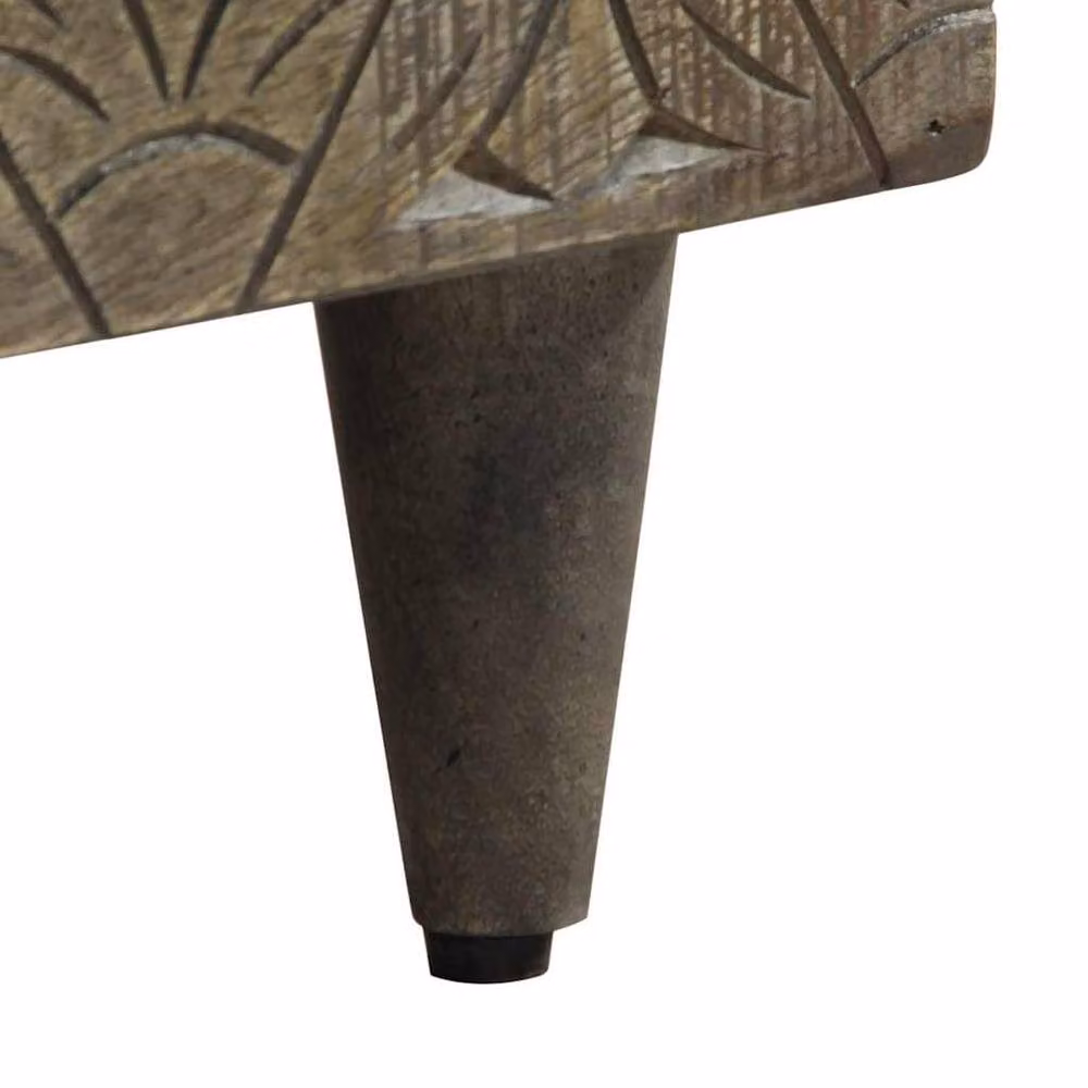 Berkfield Home Beautiful Coffee Table in Light Grey Solid Mango Wood, W: 80 cm, D: 50 cm, H: 40 cm – 2