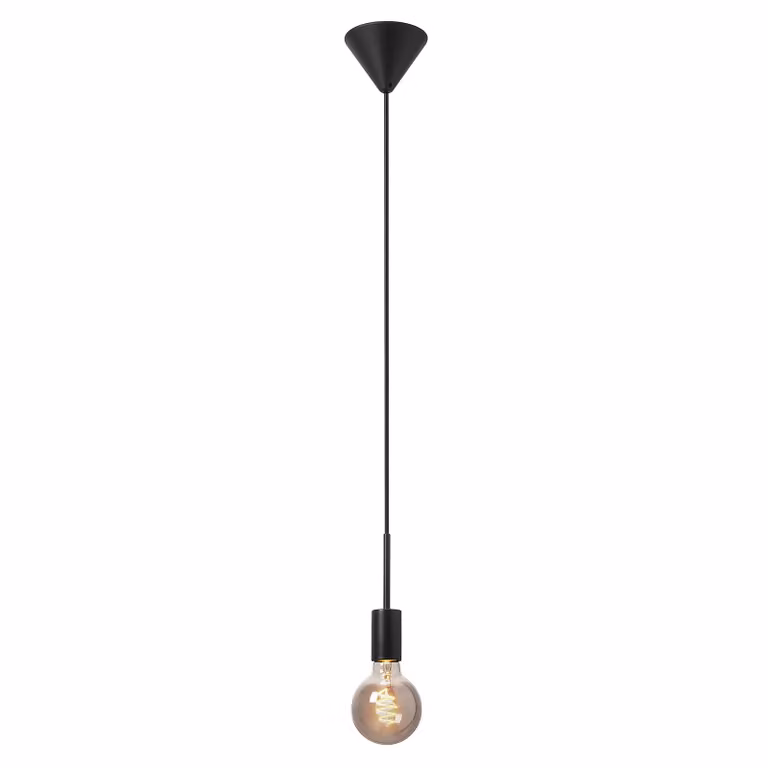 Nordlux Paco Minimalist Pendant Light in Black Metal with E27 Socket