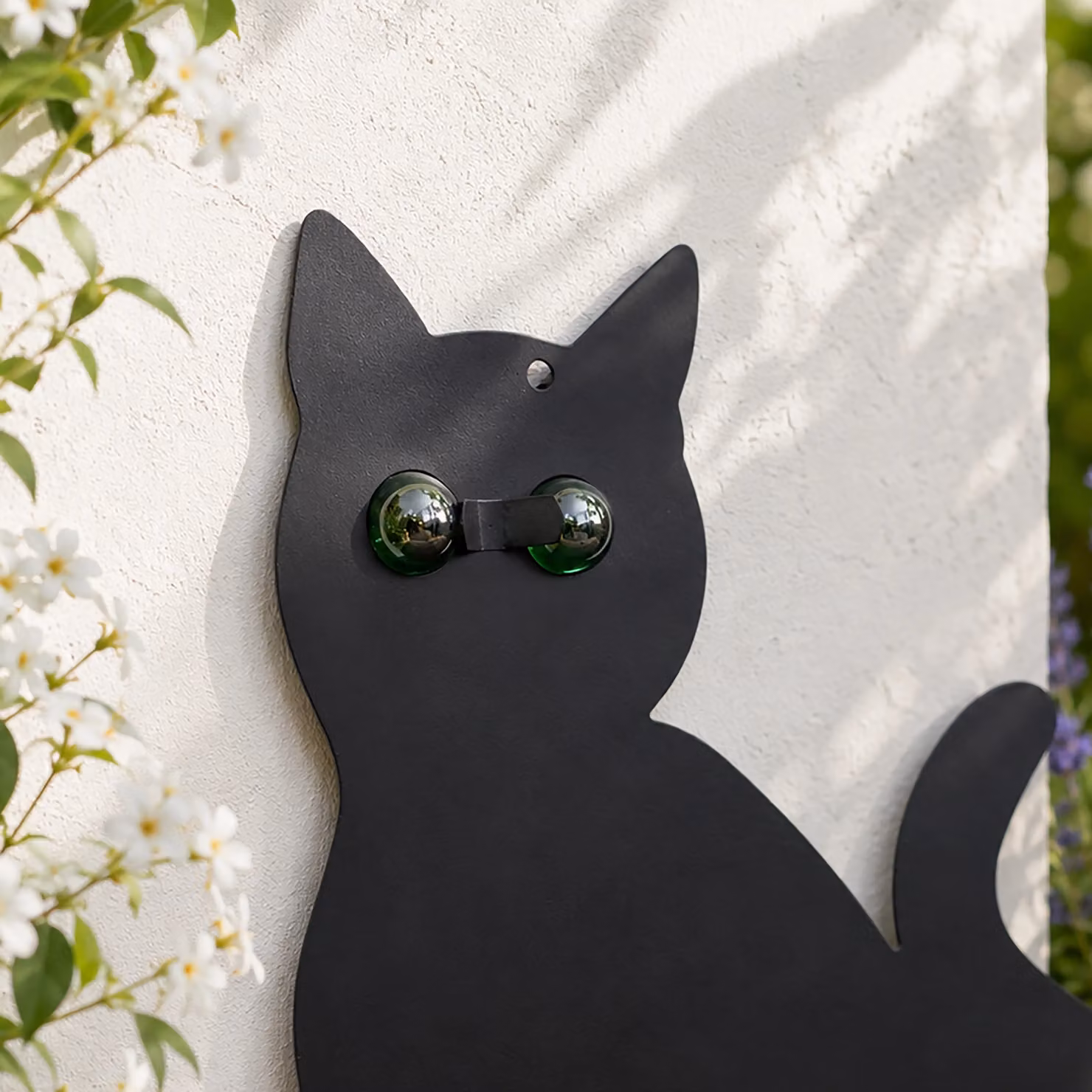 Marco Paul Set of 3 Black Cat Garden Bird Scarers with Reflective Glass Eyes – 8