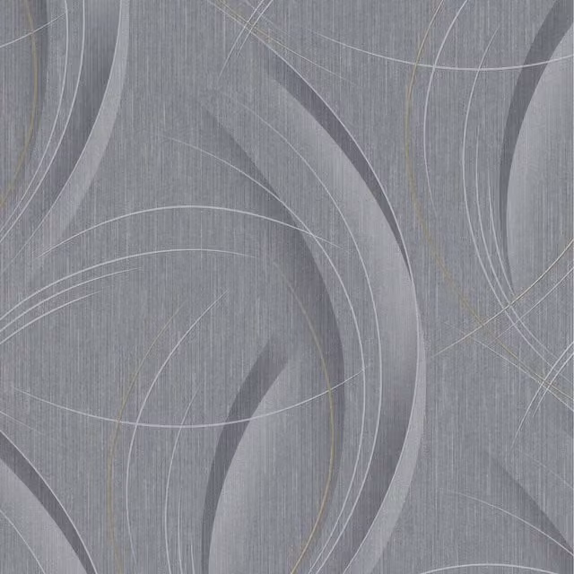 Erismann Abstract Swirl Vinyl Wallpaper in Grey and Gold