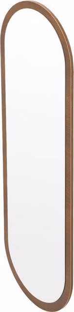 Livingandhome Minimalist Oval Wall-Mounted Full-Length Mirror in Brown